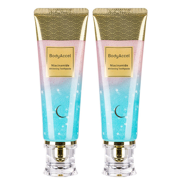 BodyAccel Niacinamide Whitening Toothpaste – Natural Whitening Toothpaste with Niacinamide, Gentle Formula for Brighter Teeth & Fresh Breath, 2-Pack (2)