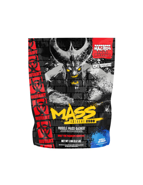 Mutant Mass Extreme Gainer, Whey Protein Powder, Vanilla Ice Cream, 2.2 lbs