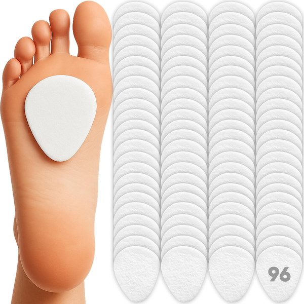 benoo Felt Metatarsal Pads for Women (96 Pads) Ball of Foot Pain Cushions