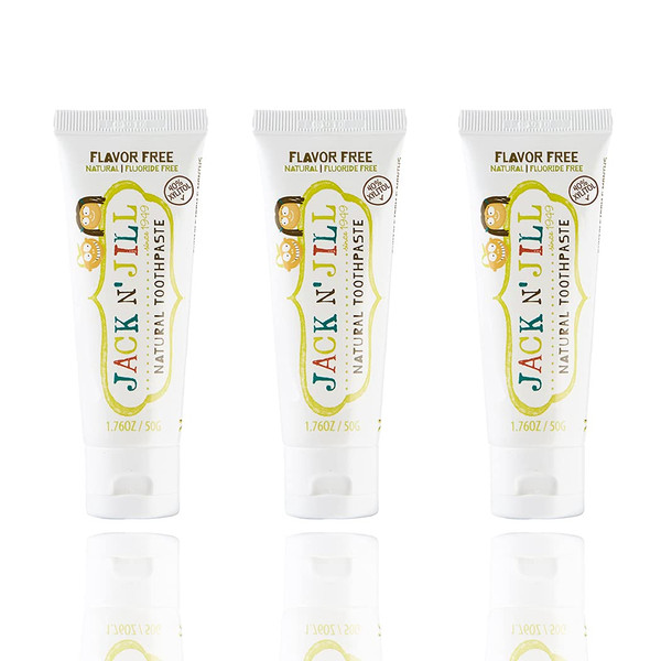 Jack N Jill Natural Toothpaste, Flavor Free, 1.76 oz (Pack of 3)