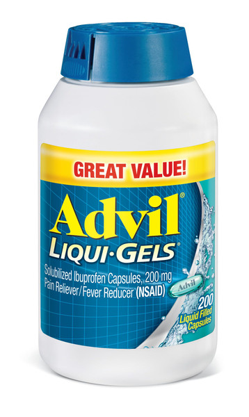 Advil Liqui-Gels, Ibuprofen 200mg, Pain Relief, 200 Capsules