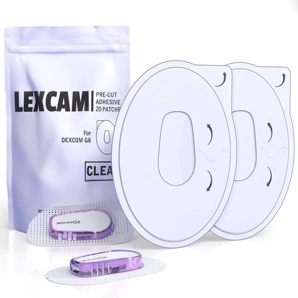 Lexcam Dexcom G6 Over Patches Waterproof 20 Pack, Hypoallergenic CGM Cover