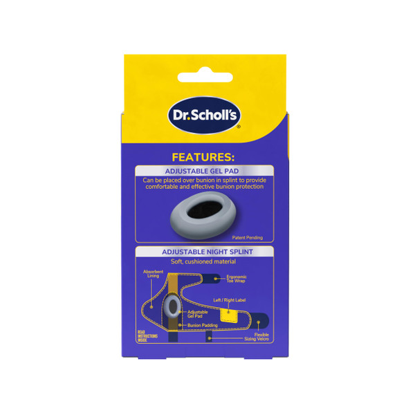 Dr. Scholl's BUNIONRELIEF & TOE CORRECTOR Massaging Gel-Bunion Splint & Big Toe Straightener-Orthopedic-Bunion for Women&Men Bunion Pads for-BunionPainRelief,1 Support Set (Left&Right),(Pack of 2)