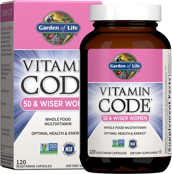Garden of Life Vitamin Code Women 50 & Wiser Multivitamin, 120 Capsules