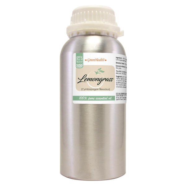 GreenHealth - Lemongrass Essential Oil - 16 fl oz - Aluminum Bottle - 100% Essential Oil