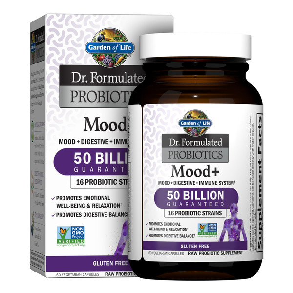 Garden of Life Dr. Formulated Probiotics Mood+, 50 Billion CFU, 60 Capsules