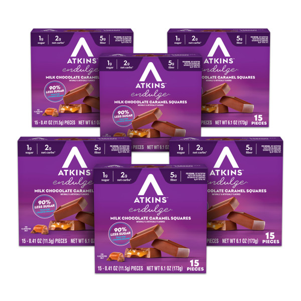 Atkins Endulge Milk Chocolate Caramel Squares, 90 Count