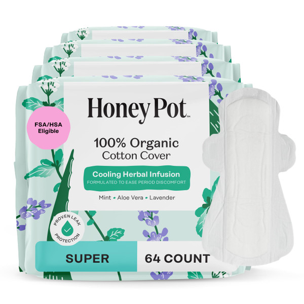 The Honey Pot Company - Cooling Herbal - Super - Pads for Women