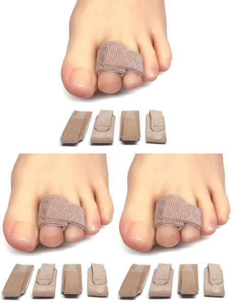 ZenToes Hammer Toe Straightener, Broken Toe Splint & Buddy Wraps, 4 Ct (Pack of 3)