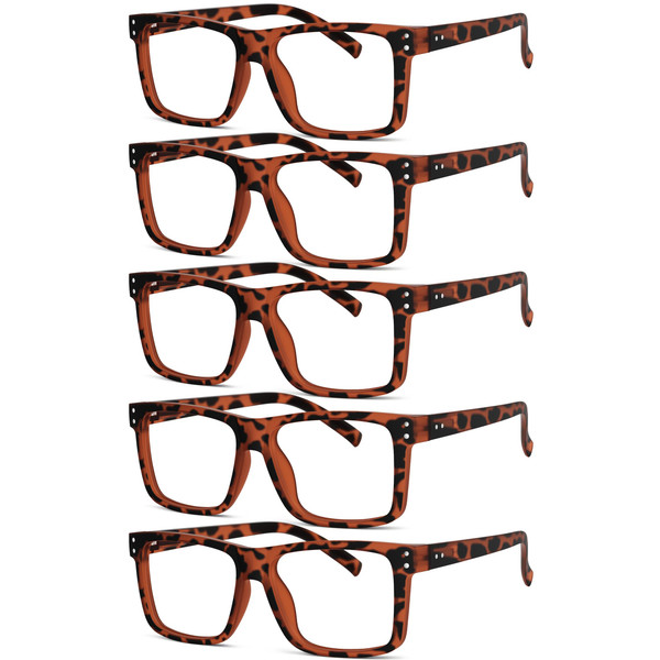Eyekepper 0.75 Reading Glasses Men, Readers for Women, 5 Pack Tortoise