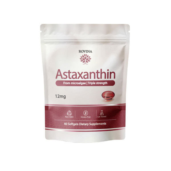ROVINA Astaxanthin 12mg Softgels, Triple Strength Antioxidant