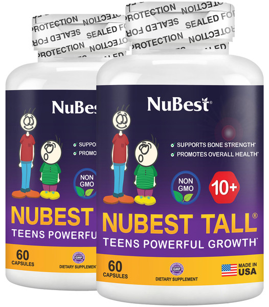 NuBest Tall 10+ - Advanced Bone Strength Formula - Supports Immunity, Healthy Development & Optimal Wellness - for Children (10+) & Teens Who Drink Milk Daily - Pack 2 | 2 Months Supply
