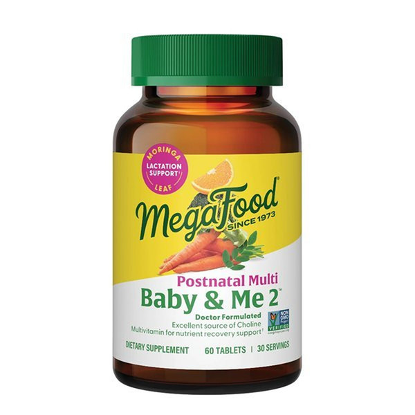 MegaFood Baby & Me 2 Postnatal Vitamins for Women with Moringa, 60 Tablets