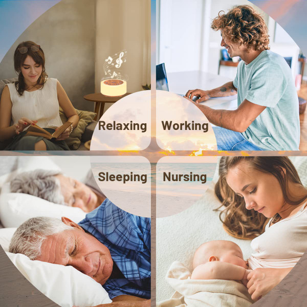 Soother Sleep Sound Machine Night Light White Noise Machine with 30 Soothing Sounds & 12 Color Night Lights for Baby Kids Adults Brown Noise Machine with Timer & Continuous Play for Home Travel Office