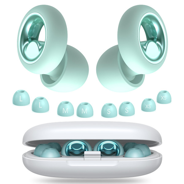 Ear Plugs for Sleeping Noise Reduction, Silicone Earplugs with 8 Ear Tips, Soft Reusable Hearing Protection for Sleep, Snoring, Side Sleepers, Travel, Work, Study & Daily Use (Light Mint)