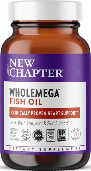 New Chapter Wholemega Wild Alaskan Salmon Oil, 180 Softgels