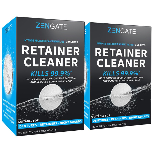 ZENGATE Retainer Cleaner Tablets, 240 Count for Dentures & Aligners