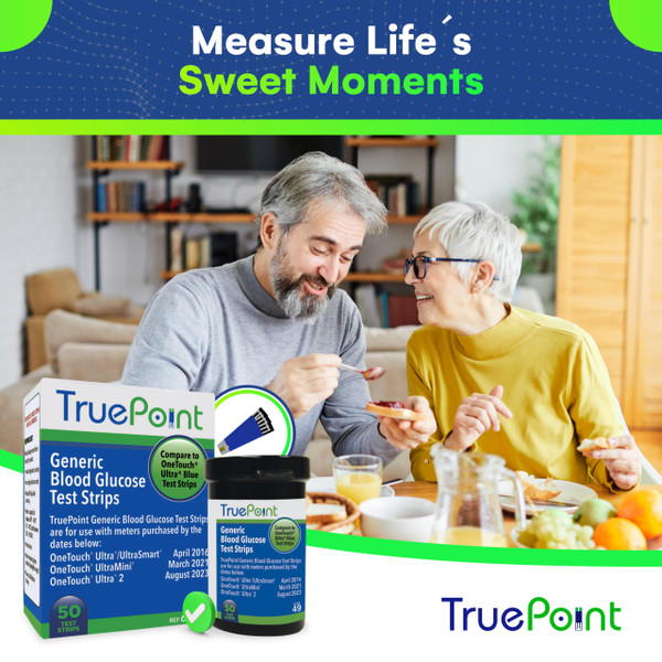 TruePoint Blood Glucose Test Strips – 50 Count – Compatible with Ultra, Ultra2, UltraMini & UltraSmart Meters – Glucose Strips for Blood Testing for Home Use