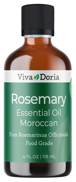 Viva Doria Rosemary Essential Oil, 100% Pure, Natural Essential Oil, Undiluted, for Aromatherapy | Food Grade, 118 mL (4 Fluid Ounce)