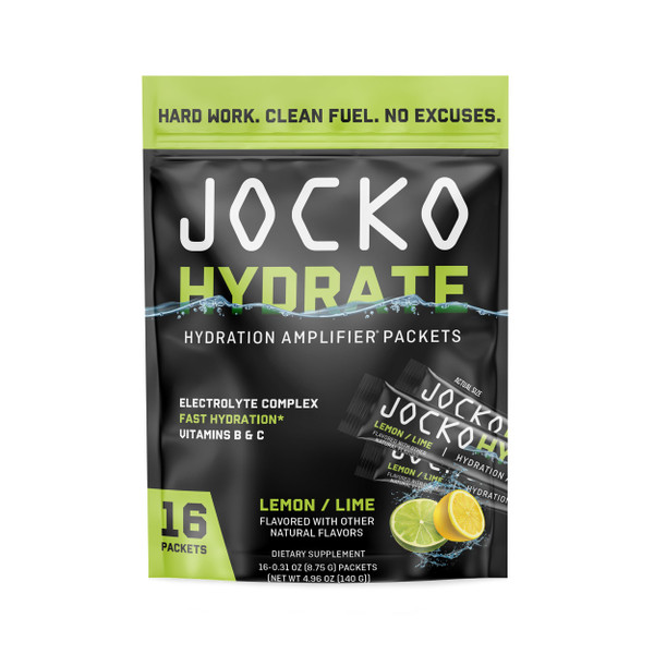 Jocko Fuel Hydrate Electrolyte Powder Packets, Lemon Lime | 16 Packets