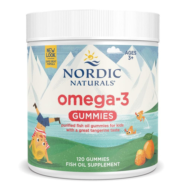 Nordic Naturals Omega-3 Gummies for Kids & Adults, Tangerine - 120 Count