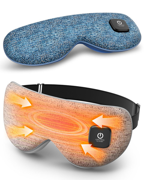Heated Eye Mask - Cordless Eye Mask for Dry Eyes, FSA-HSA Eligible, Eye Relief, Improved Sleep, Washable Eye Heating pad for Travel and with Replaceable Shell