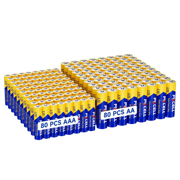 PKCELL AA AAA Batteries Combo Pack, Double A Triple A Batteries 160 Count