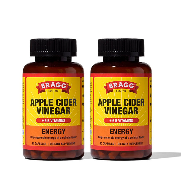 Bragg Energy Apple Cider Vinegar Capsules B Vitamins 90ct - 2 Pack