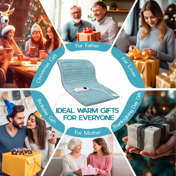 Heating Pad for Period Cramps, Heating Pad for Back/Neck/Shoulder Muscle Pain, Auto Shut Off, Dry/Moist Heat & Machine Washable, Christmas Gifts for Women
