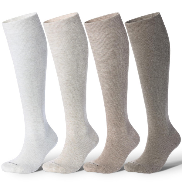 LEVSOX Cotton Compression Socks for Women Men 20-30 mmHg Knee High Cute Support Sock for Pregnancy Flying Nurses
