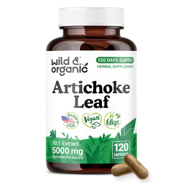 Wild & Organic Artichoke Extract Capsules 500 mg - Liver, Digestive Support