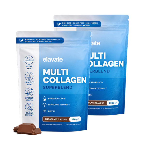 Elevate Multi Collagen Superblend, Elevate Collagen for Women, Bovine, Marine & Chicken Collagengar Free, with Liposomal Vitamin C (2pcs)