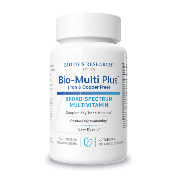 BIOTICS RESEARCH Bio Multi Plus, Iron & Copper Free Multivitamin 90 Tablets