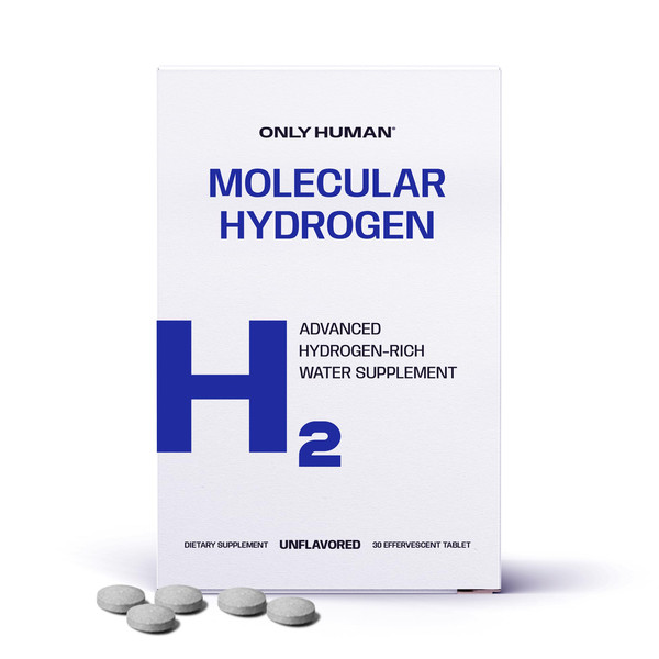 H2 Molecular Hydrogen Water Tablets with Magnesium | 12PPM Hydrogen Tablets for Drinking Water | Unflavored Dietary Supplement | Gluten, Sugar & Soy Free | Made in The USA | 30 Tabs | Only Human