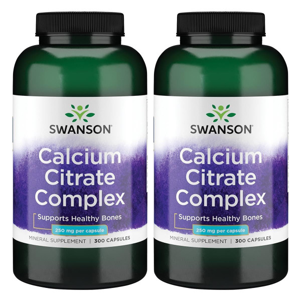 Swanson Calcium Citrate Complex for Bone Health, 300 Caps, 2 Pack