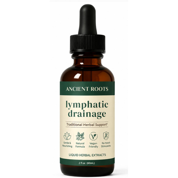Ancient Roots Lymphatic Drainage, Herbal Wellness Drops, Vegan, 2 Fl Oz