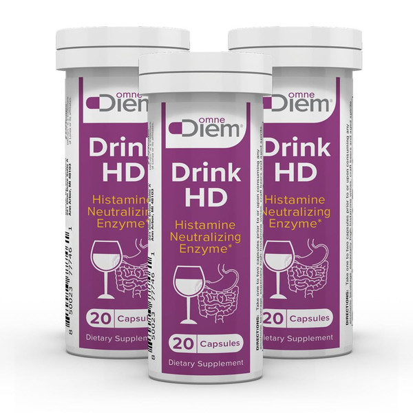 Omne Diem DrinkHD – DAO Enzyme with Diamine Oxidase (60 Count) - 3 Pack of 20 Count