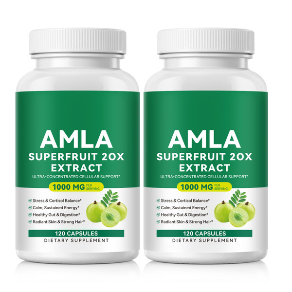 LTQXGT 2 Pack Organic Amla Fruit Extract Capsules