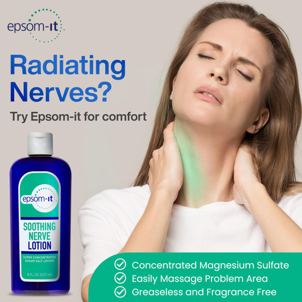 Epsom-It Soothing Nerve Lotion - Epsom Salt Magnesium Lotion, Topical Magnesium Cream with Capsaicin & Arnica to Provide Comfort for Legs, Knee and Feet, 8.0 oz., 2-Pack