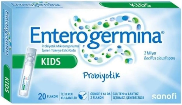 EnterogerminaKids (20 Vials) 1-Pack, Ready-to-Use Liquid Vials for Kids, 20 Individual Single-Use Vials, Gluten Free, Lactose Free, Sugar Free