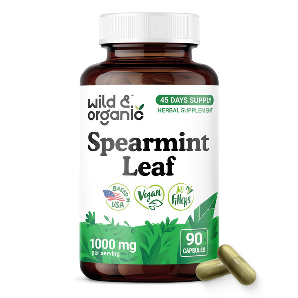 Wild & Organic Spearmint Capsules - Digestive Support - 90 Count