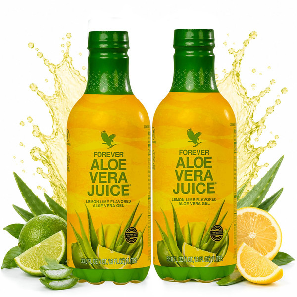 Forever Living - Aloe Vera Juice Lemon Lime - 1 L (Pack of 2)