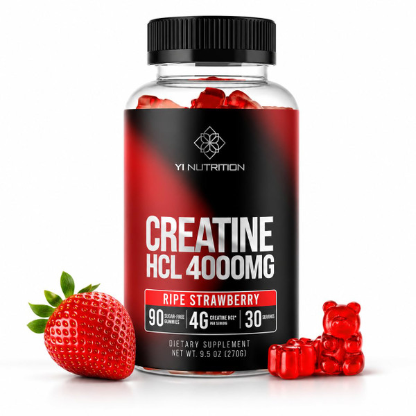 Yi Nutrition Creatine HCL Gummy - World's First 4000MG Creatine HCL Gummies 90 Count (90 Count)