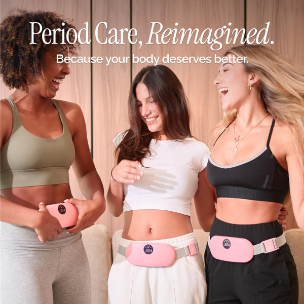 Menstrual Heating Pad for Period Cramps – Portable Heating Pad for Period Cramps Relief with Heat & Massage, Wearable Cordless Warmer for Pain Relief, Rechargeable & Wireless for Women