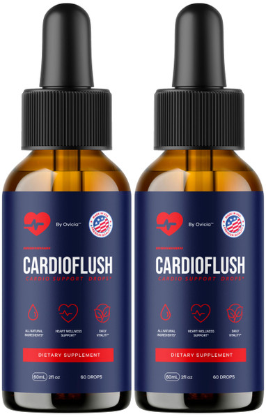 (2 Pack) Cardioflush Drops - Official Cardio Flush Oral Liquid Drops Advanced Formula Support for Maximum Strength, Natural Ingredients Vitamins for Overall Health & Wellness, 2 Bottles for 2 Months