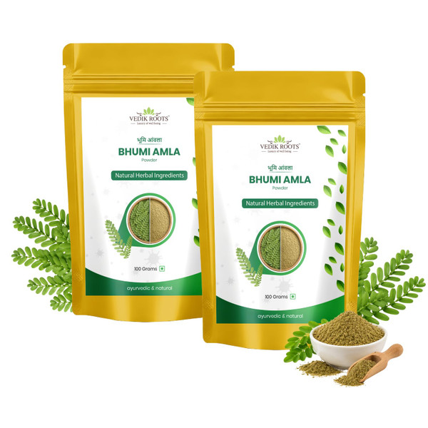 VEDIKROOTS Organic Bhumi Amla Powder - Rich in Antioxidant Vitamin C - Supports Healthy Immune Function 100 Gm (Pack of 2)