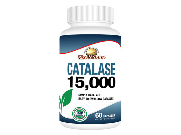 Rise-N-Shine Catalase Supplement 15,000 -Powerful Antioxidant Enzyme for Hair Health, Strong Hair Support and More - 60 Count (60-Day Supply)
