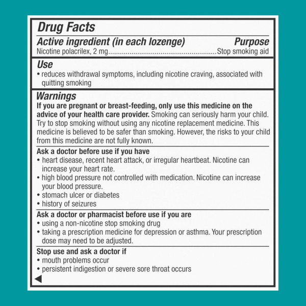 Nicorette 2 mg Coated Nicotine Lozenges to Help Stop Smoking - Ice Mint Flavored Stop Smoking Aid, 80 Count