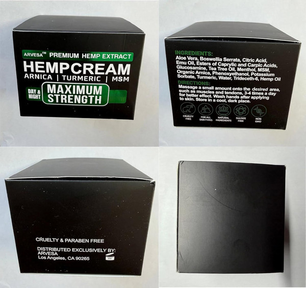 (2 Pack) Hemp Cream 8 OZ - Maximum Strength - Natural Hemp Oil Extract Gel Rub with MSM - Glucosamine - Arnica - Turmeric - Formulated in USA