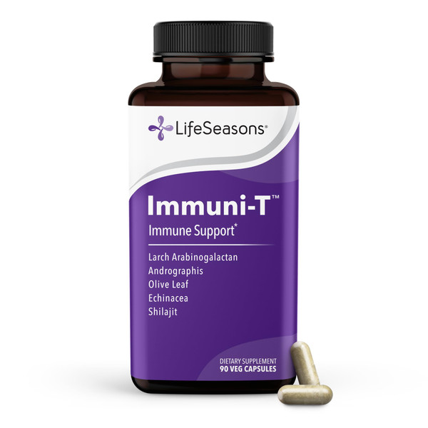 LifeSeasons Immuni-T - Immune Support Supplement - Immunity System Booster - Natural Cold & Flu Relief - Elderberry, Echinacea, Andrographis, Arabinogalactans & Olive Leaf - 90 Capsules